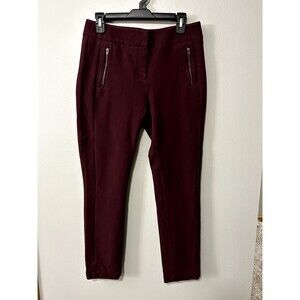 Loft Marisa Maroon Dress Pant 4 Petite With zipper pockets (used good)